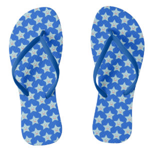 Felle Blauwe Feestster Slippers Teenslippers