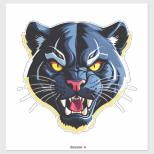 Felle Brullende Panter Mascotte Sticker