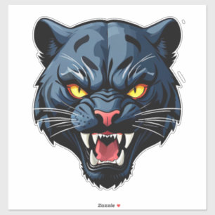 Felle Brullende Panter Mascotte Sticker