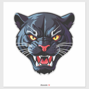 Felle Brullende Panter Mascotte Sticker