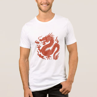 Felle Chinese Draak in gedurfde Oosterse Esthetiek Tri-Blend Shirt