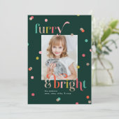 Felle en harige kerstfoto kaart (Staand voorkant)