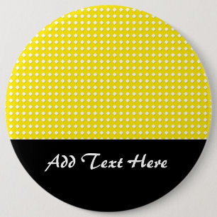 Felle geel en witte kleine diamantjes patroon ronde button 6,0 cm