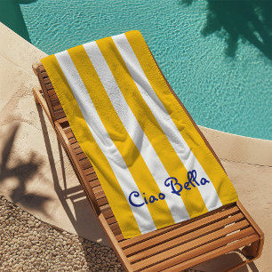 Felle geel-oranje strepen   Ciao Bella Strandlaken