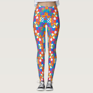 Felle gekleurde leggings hebben een abstracte