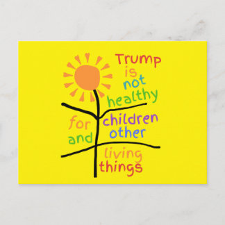 Felle gele anti-Trump ansichtkaart Briefkaart