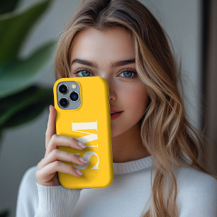 Felle gele monogram initiaal iPhone 13 pro max hoesje