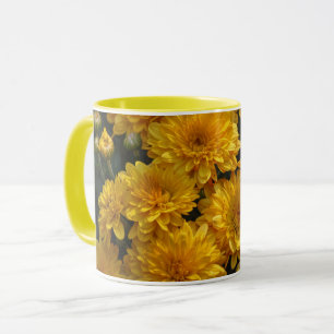 Felle Gele Mum Bloemen Bloemstuk Mok