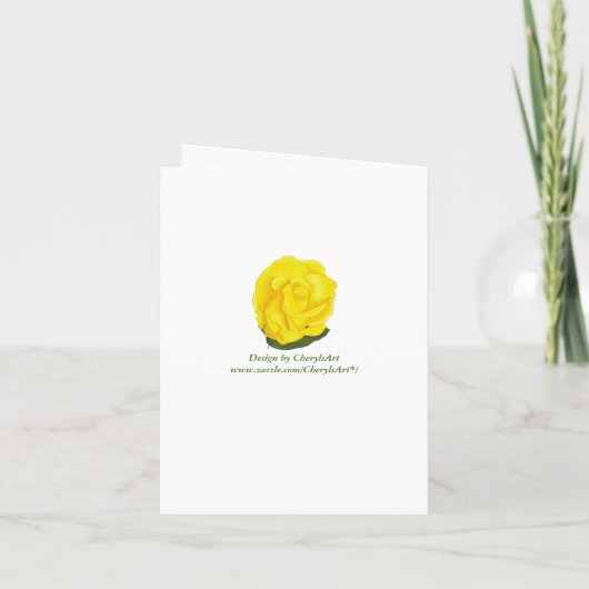 Felle Gele Roos Save the date Notitiekaarten (Achterkant)