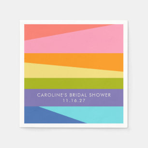 Felle Geometrische Regenboog Aangepaste Bruidsdouc Servet