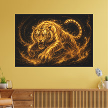 Felle Gouden Tijger Kracht en Bescherming Decorati
