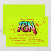 Felle Graffiti Tien Uitnodiging (Voorkant / Achterkant)