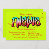 Felle Graffiti Twaalf Uitnodiging (Voorkant / Achterkant)