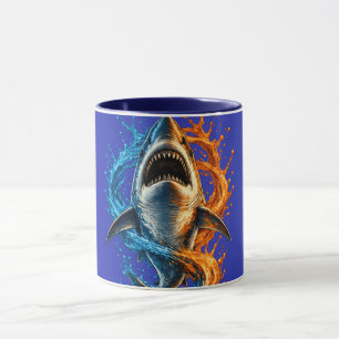 Felle Haaien Strandhanddoek – Blauwe & Oranje Ocea Mok