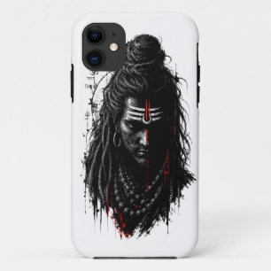 Felle Heer Shiva Mahakal Grunge Donkere Spatart iPhone 11 Hoesje