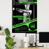 Felle heldergroene foto van personal trainer poster (Thuiskantoor)