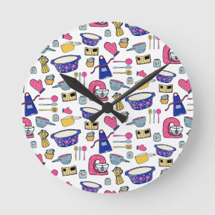 Felle keuken gereedschap kook cake maker ronde klok