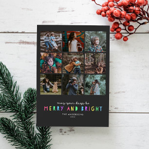 Felle lichten op leisteen multi foto kerstkaart