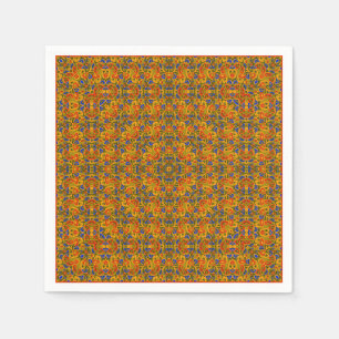 Felle multi-kleurige patroon zakdoek oranje servet