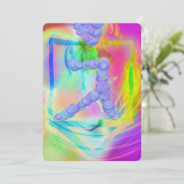 Felle neon regenboog Hanukkah-dreidelbellen Feestdagenkaart