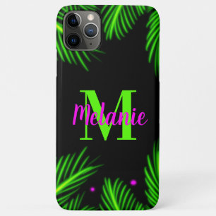 Felle Neon Tropische Palmboom Airbrush iPhone 11 Pro Max Hoesje