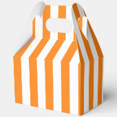 Felle oranje en witte gestreepte Halloween Bedankdoosjes (Achterkant)