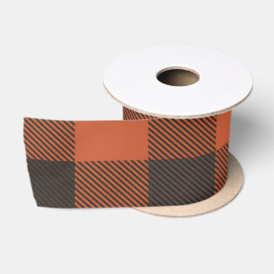 Felle oranje en zwarte ruit lint