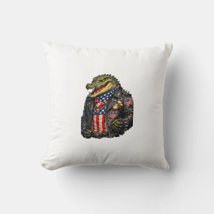 Felle Patriottische Alligator Biker Leren Jas St Kussen