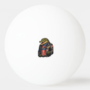 Felle Patriottische Alligator Biker Leren Jas St Pingpongballen