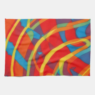 Felle psychedelische sfeer Abstracte kunst handdoe Theedoek