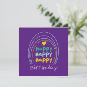 Felle Regenboog Gelukkige Verjaardag Lettering Kaart (Staand voorkant)