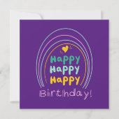 Felle Regenboog Gelukkige Verjaardag Lettering Kaart (Voorkant)