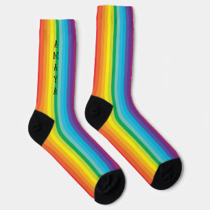 Felle Regenboog Gestreepte Decora Stijl Sokken
