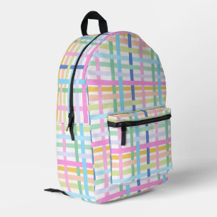 Felle Regenboog Plaid - Maximalistische Gingham Me Bedrukte Rugzak