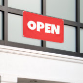 Felle Rode OPEN Banner (Buitenkant Gebouw)