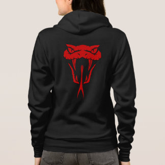 Felle rode slang gezicht unisex hoodie