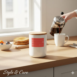 Felle rode voedseletiketten voor thuis en keuken voedselcontainer etiket