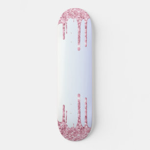 Felle Roze Druipende Eenhoorn Regenboog Pastel Tin Skateboard