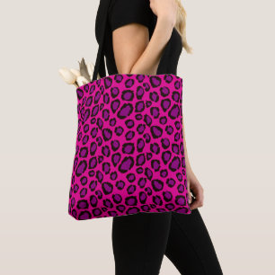 Felle roze en paarse luipaardprintpatroon draagtas