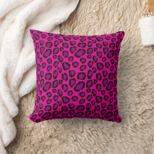 Felle roze en paarse luipaardprintpatroon kussen