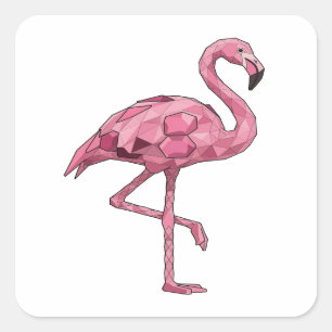 Felle Roze FLAMINGO Sticker Kunst