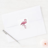 Felle Roze FLAMINGO Sticker Kunst (Envelop)