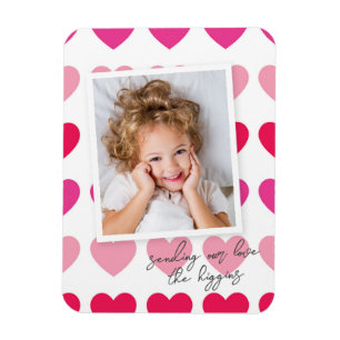 Felle Roze Harten Foto Valentijnsdag Vakantie C Magneet