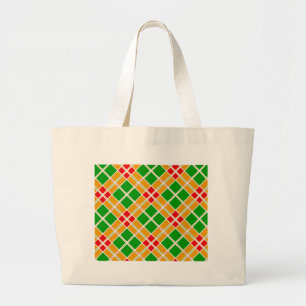 Felle ruit Argyll groen geel patroon accessoire Grote Tote Bag