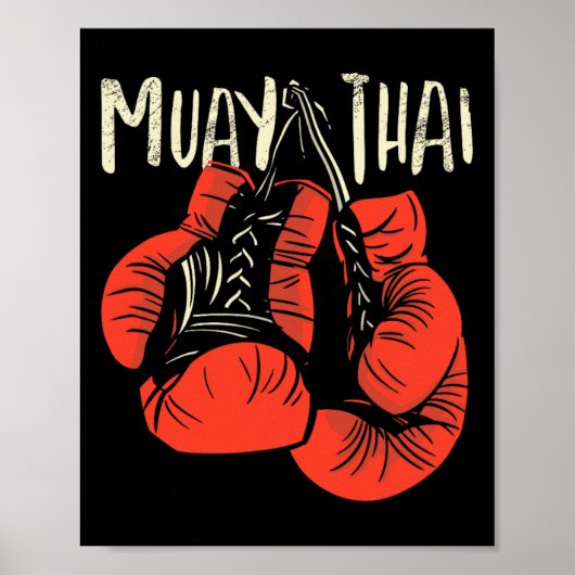 Felle Thaise Bokspfightstijl voor kickboksen Muay Poster (Voorkant)