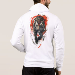 Felle tijger in beweging hoodie