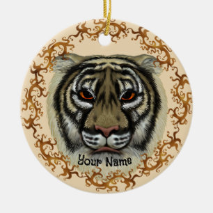 Felle Tijger Keramisch Ornament