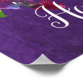 Felle waterverf bloemrijke paarse chique feestbann poster (Hoek)