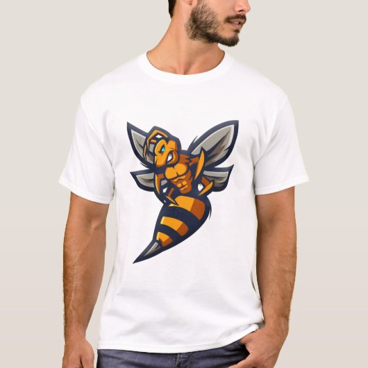 Felle wesp met gespreide vleugels – klaar voor de  t-shirt (Voorkant)