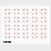 Felle zomer bloemengeur baby shower dank u sticker (Vel)